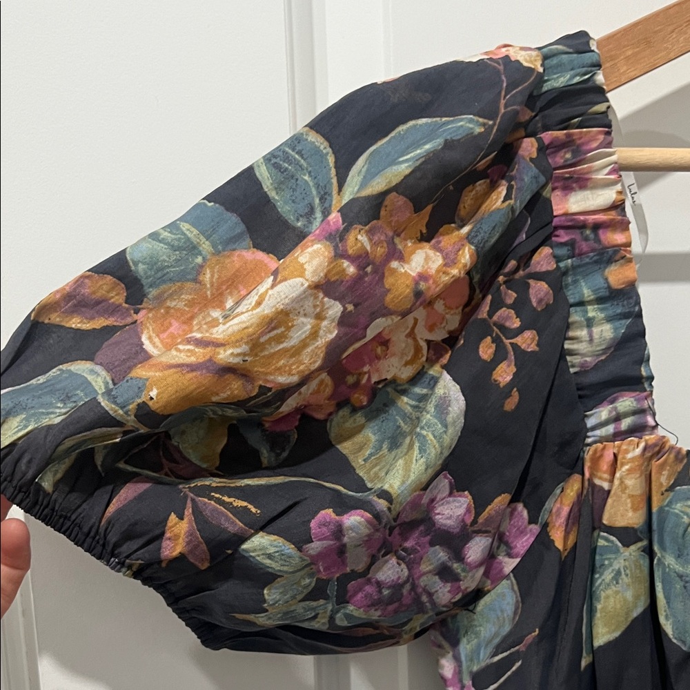 Lulu's Black Floral Midi Dress with Pastel Blooms - Picture 9 of 12